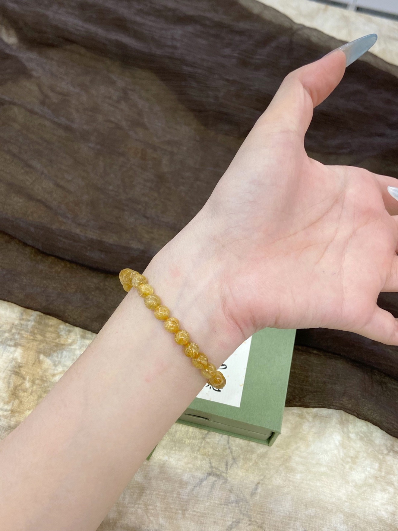 Natural Golden Rutilated Quartz Bracelet