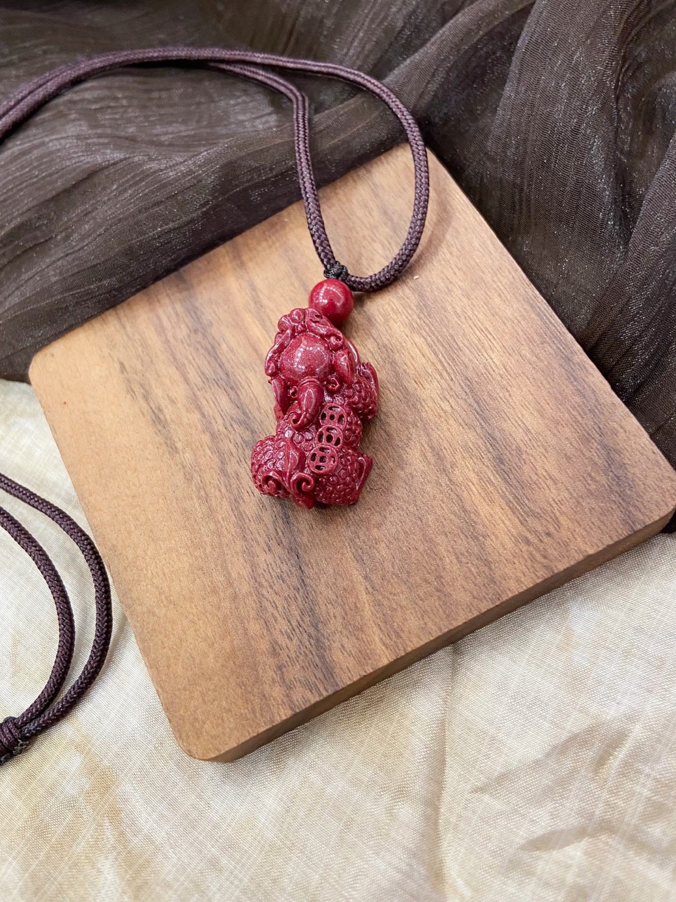 Cinnabar Pixiu Pendant