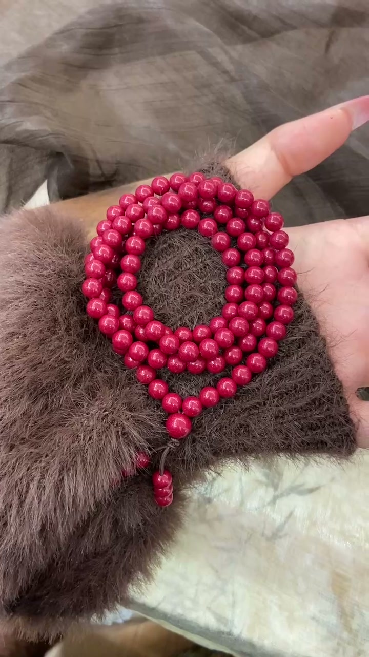Red Crystal Cinnabar 108-Bead Mala