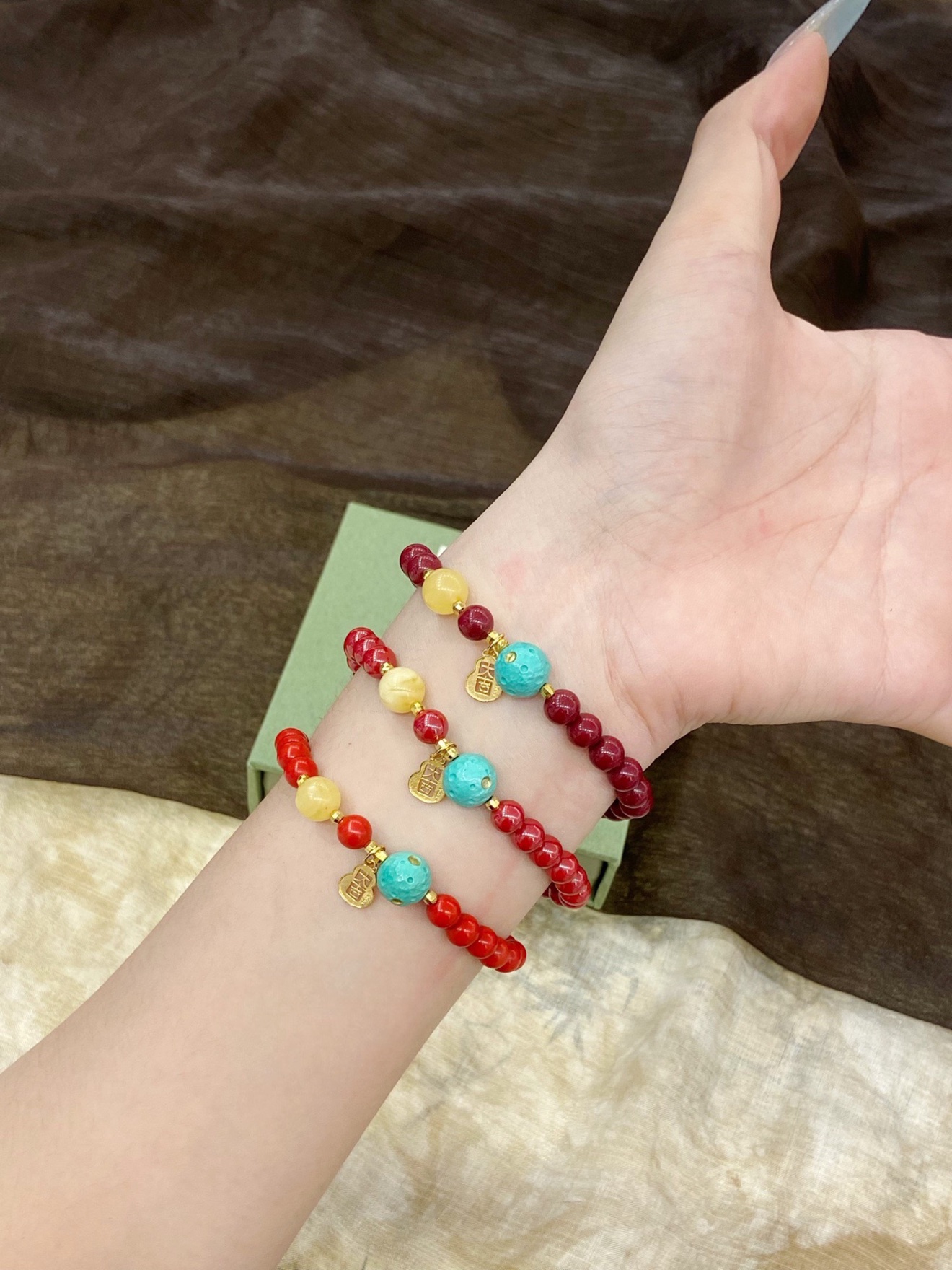 High-Content Cinnabar 'Da Ji' Bracelet