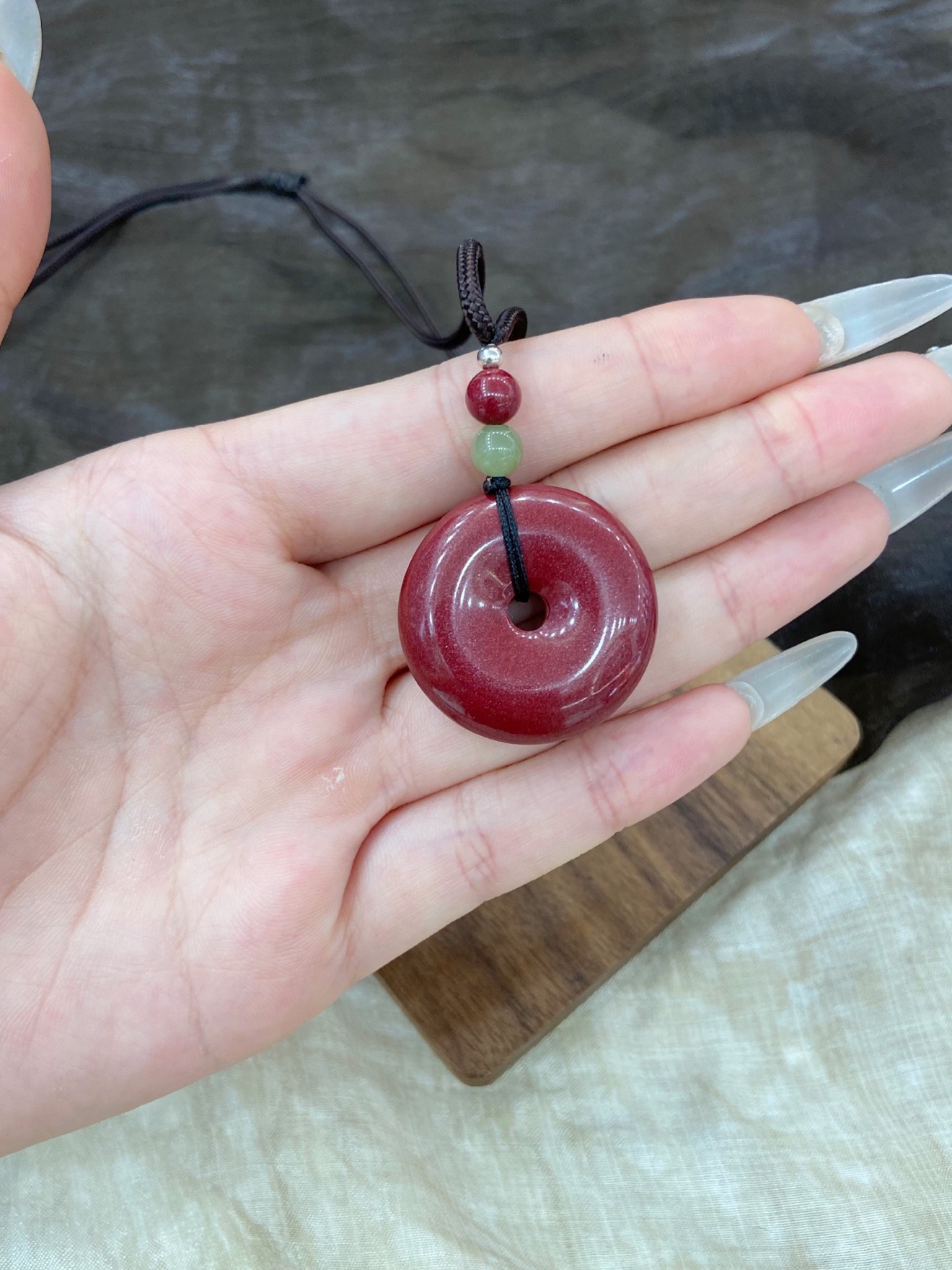Cinnabar Peace Buckle Pendant